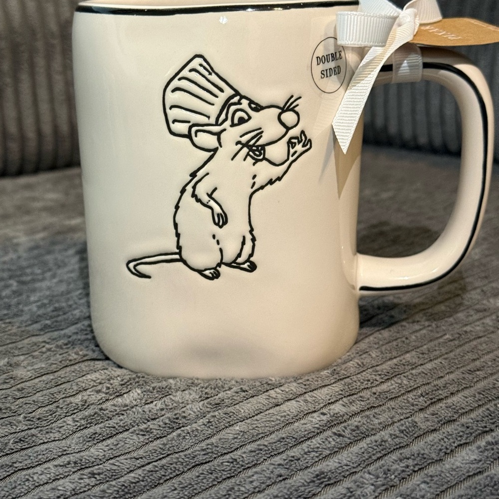 Rae Dunn Disney Pixar Ratatouille White Double-sided Mug- CHEF’S KISS- New